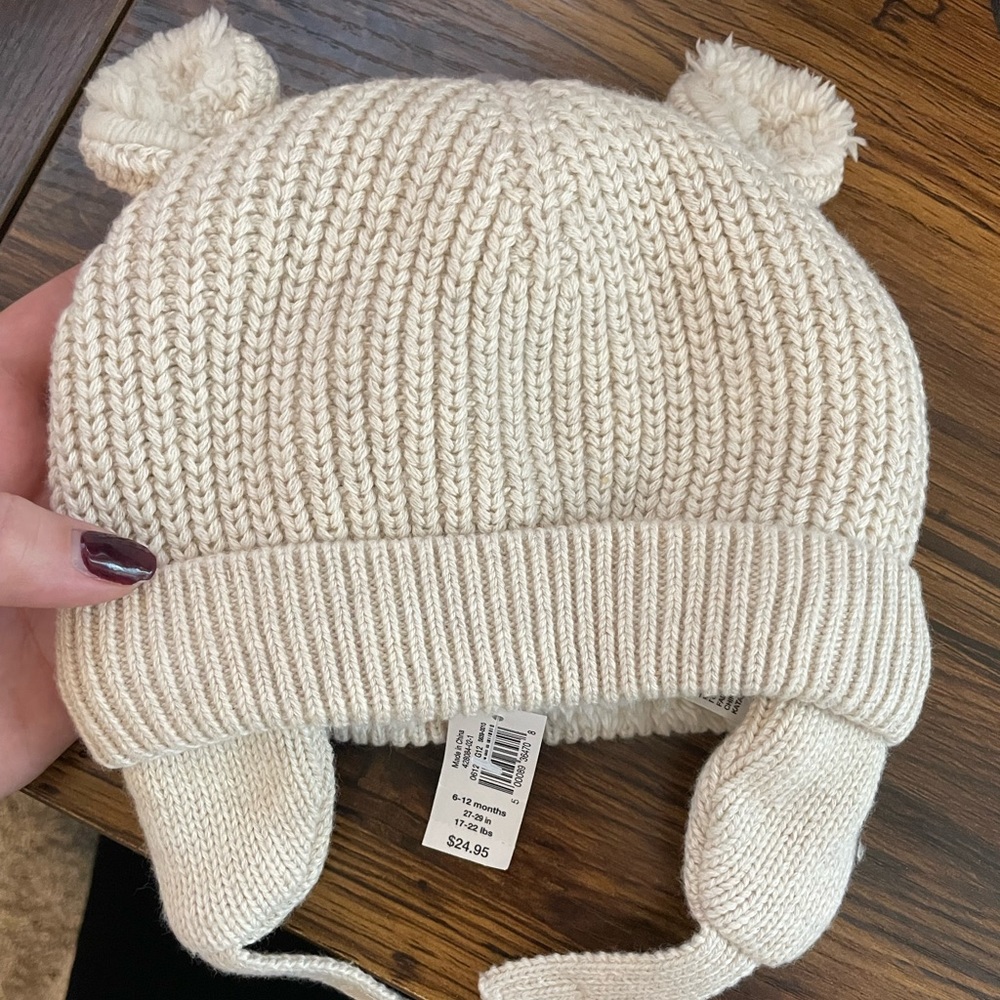 NWT Baby Gap Sherpa-Lined Bear Beanie
